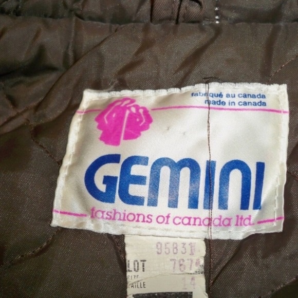 Vintage Gemini Parka Womens Fur Hoodie Striped Wool Blanket Coat Jacket Size 14 - Picture 4 of 8